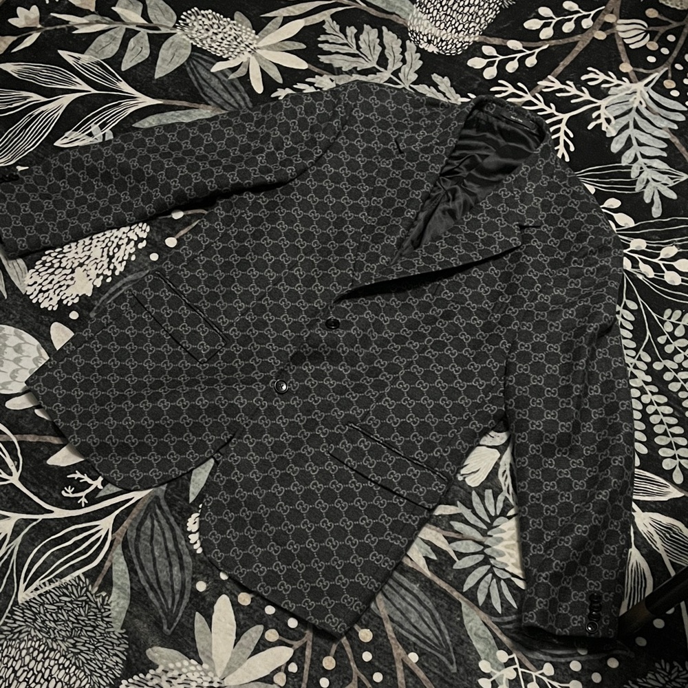 Gucci Gray Patterned wool blazer - image 1